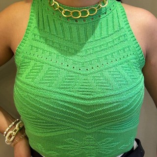 Cropped Feminino Tendência Em Modal Estilo Blogueirinha Com Detalhe M08