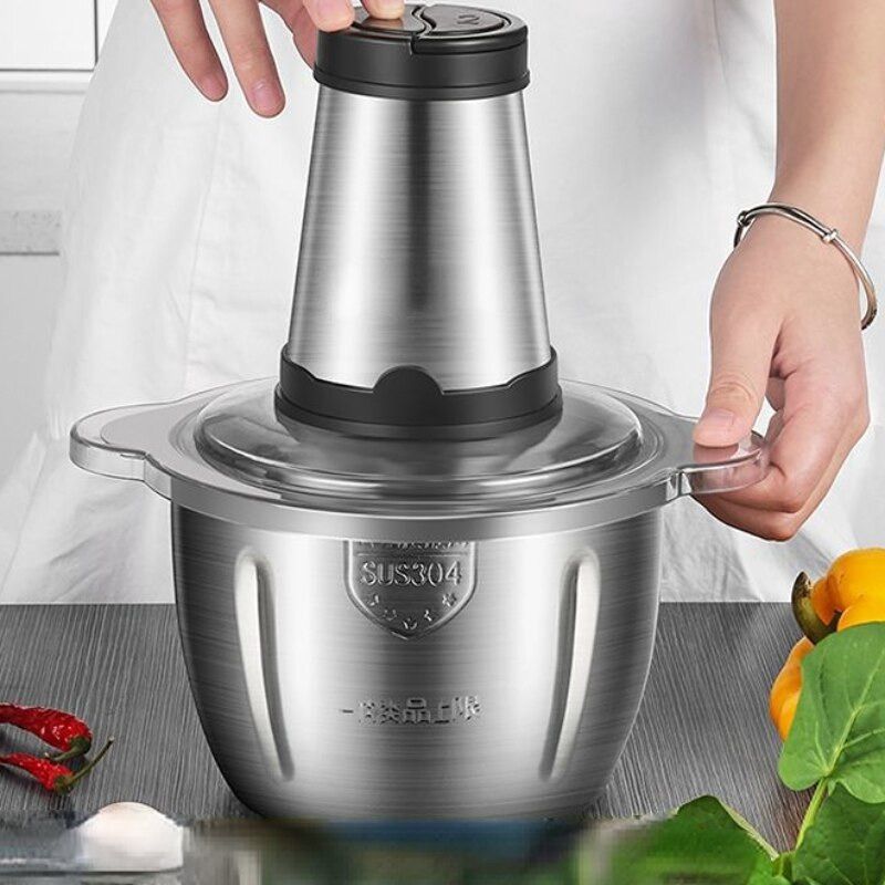 110V Multiprocessador 3 Litros Triturador Picador De Alimentos Elétrico 850w Moedor De Carne Frango Batata Legumes Presente Dia das Mães