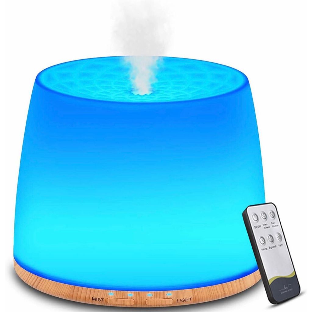 Umidificadores para quarto grande, bebê, crianças, berçário, hotel, escritório, planta, 500ML, portátil, ultrassônico, umidificador de névoa fria, difusores de óleo essencial de aroma com luz noturna LED, silencioso, desligamento automático