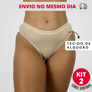 Kit 2 Tangas Algodão Adulto Feminina Conforto Tanga Calcinha Forro 100% Algodão Bella
