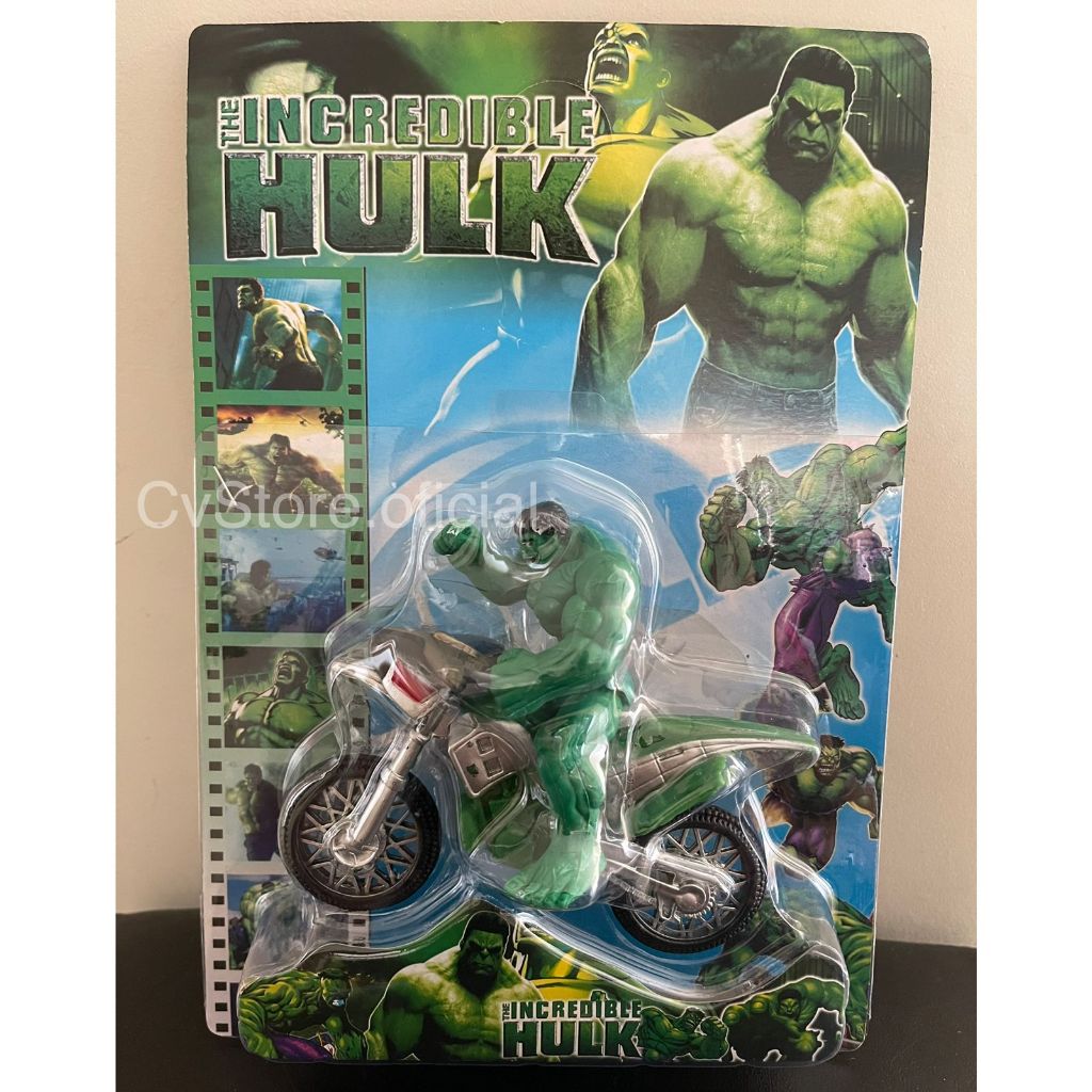 Kit Boneco Hulk + Moto Os Vingadores O Incrível Articulado Com Motocicleta Personagem Coleção Motociclista Herói Motinho