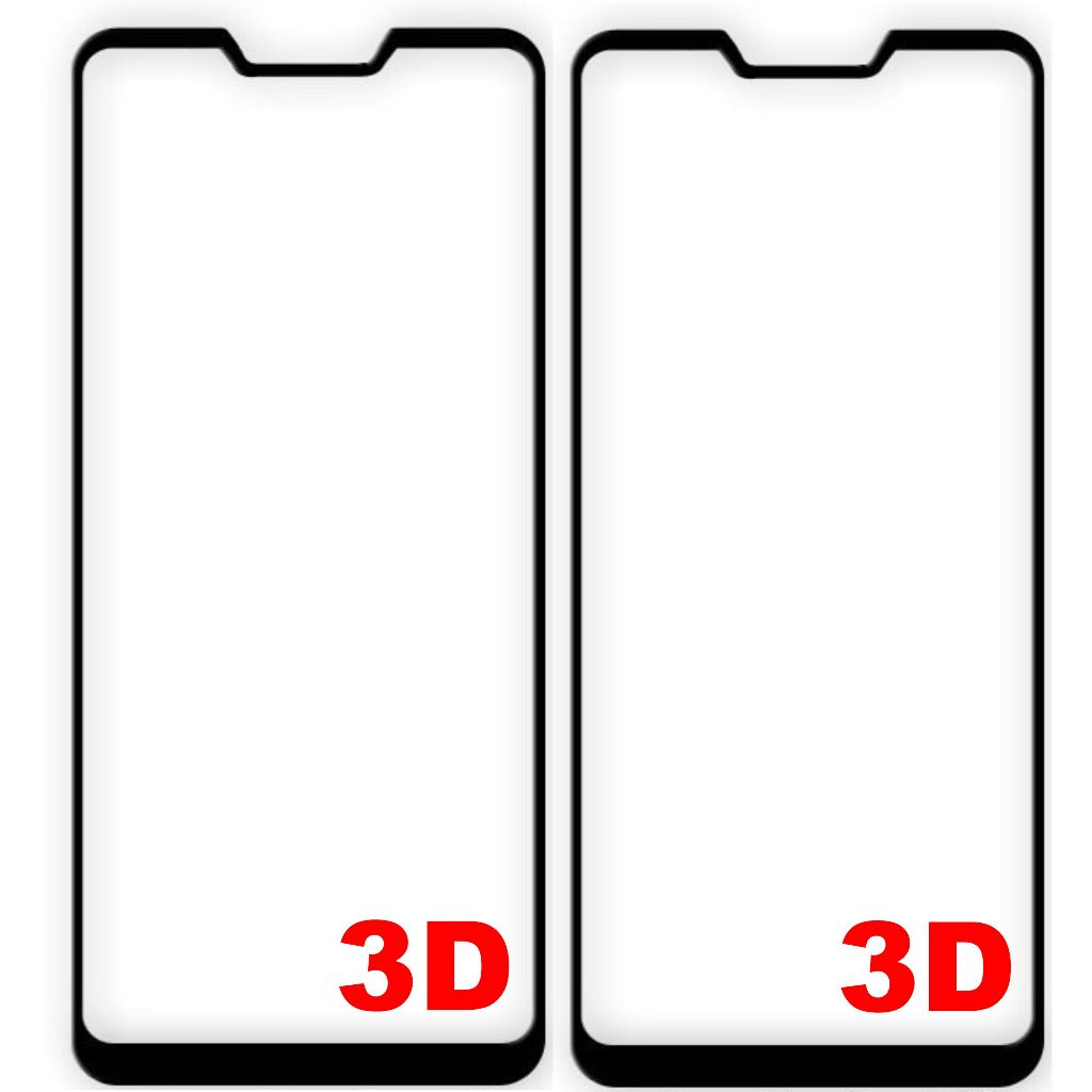 2 Películas de Vidro 3D para Asus Zenfone Max Shot Zb634kl 6.2 Bordas Pretas
