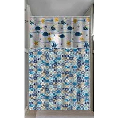 Cortina De Banheiro Cortina De Box De Plastico Com Visor 1.40 x 2.00m