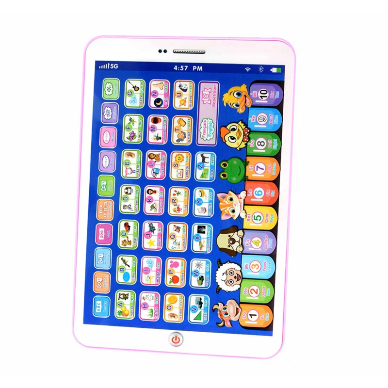 Tablet Infantil Interativo Educativo Bilingue Aprende Português e Inglês Números Letras
