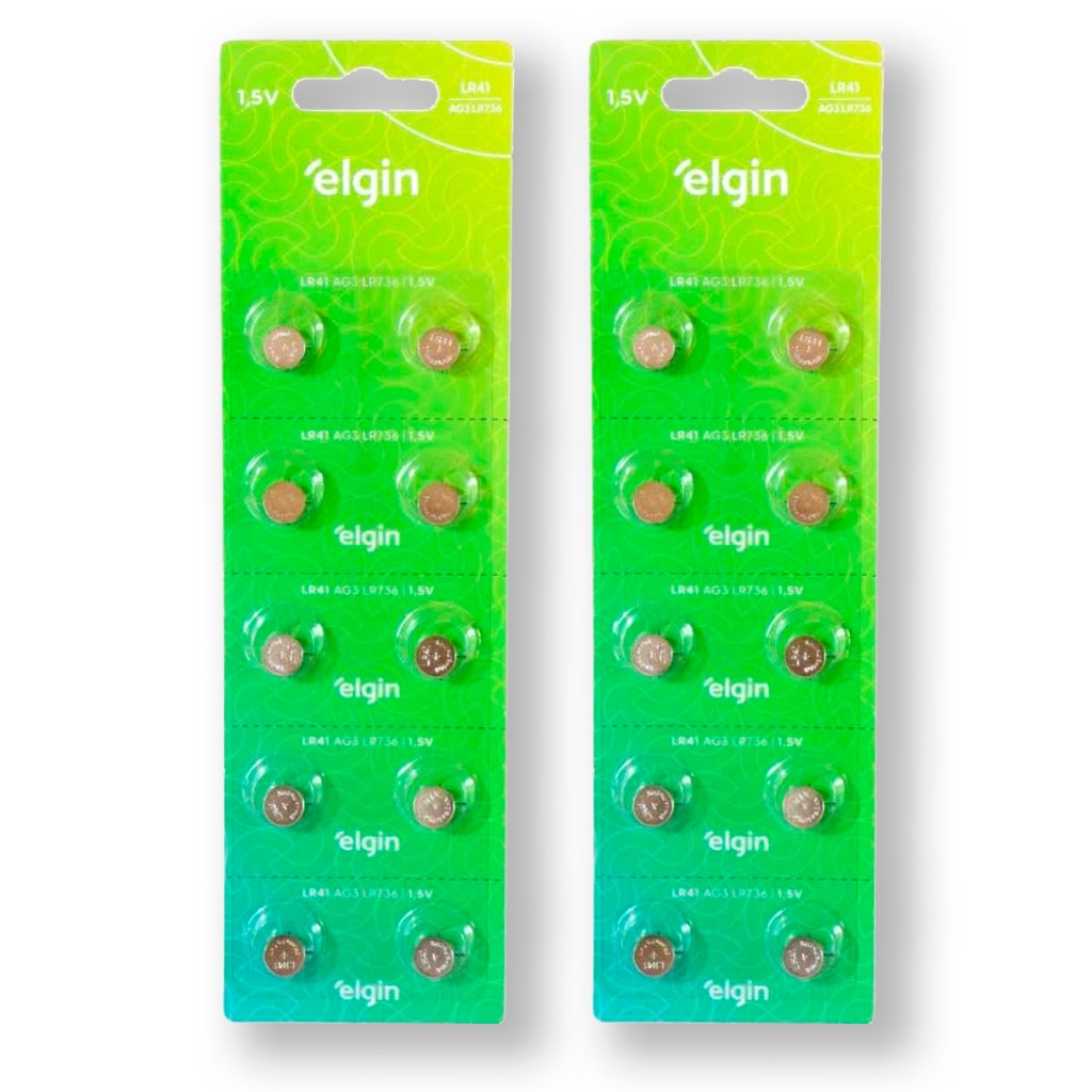 Pilha Alcalina LR41 Elgin Bateria 192 kit 20 unidades em Oferta na Shopee