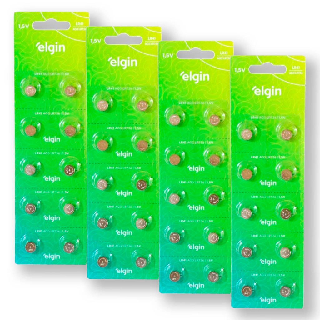 Pilha Alcalina LR41 Elgin Bateria 192 kit 40 unidades em Oferta na Shopee