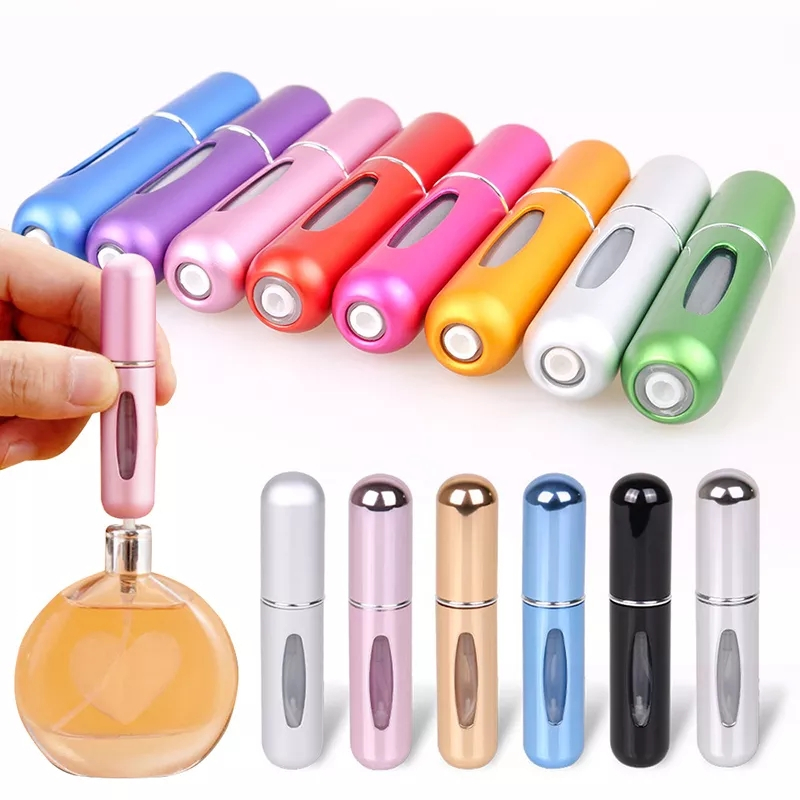 Kit 100 Mini Frasco Porta Perfume Atacado Recarregável Spray Bolsa Viagem Portátil 5ml Vaporizador Atomizador Borrifador