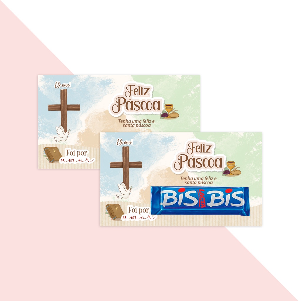 Tag Cartão para bis ou Baton lembrança mimo páscoa Cristã