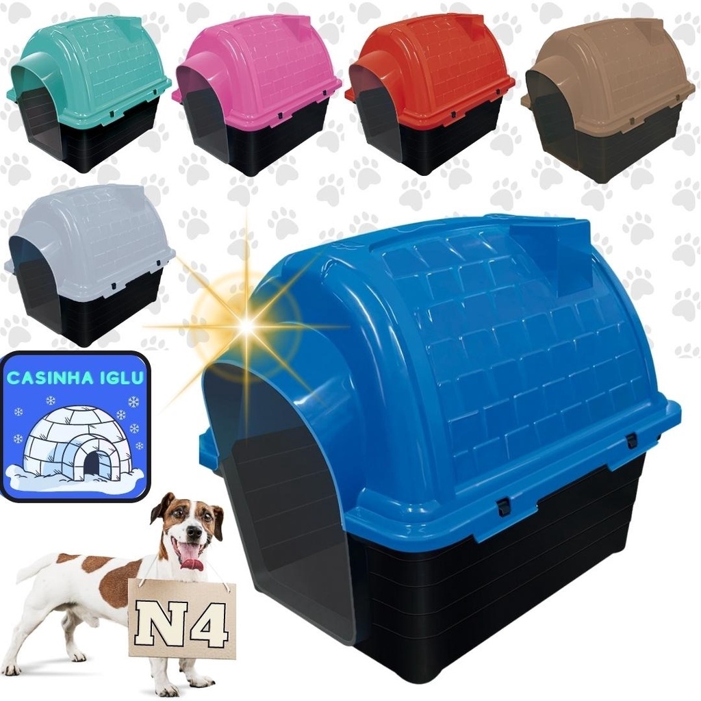 Casinha Cachorro N4 Casa Para Cão Iglu Pet Com Proteção Raios UV Desmontável