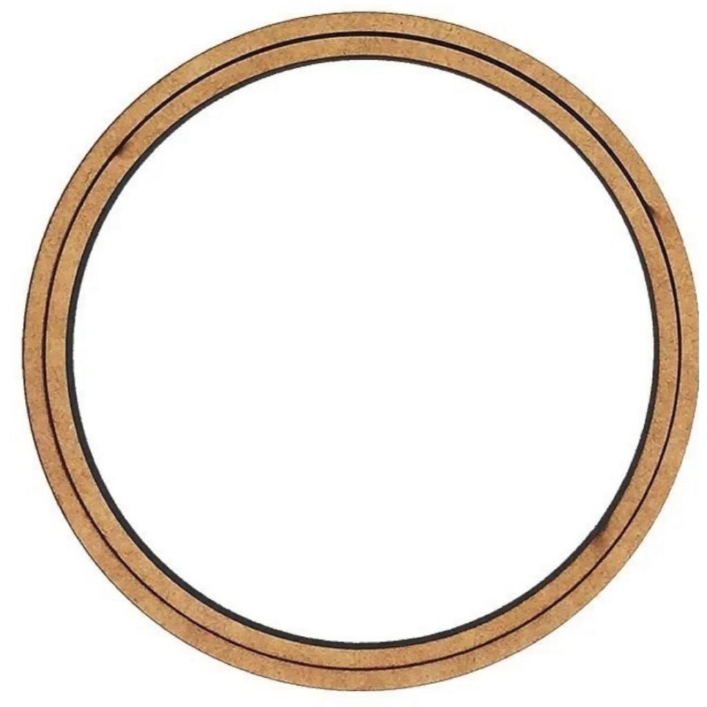 Bastidor redondo de 18cm MDF Cru 6mm Moldura Bordado Crochê
