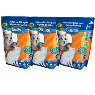 Kit 3 Areias Higiênicas Chalesco Cristais de Sílica Gatos 1,8kg em Oferta na Shopee