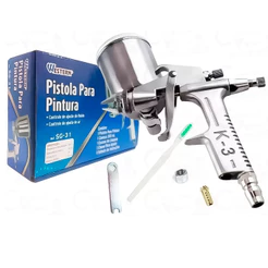 Pistola Pintura Profissional Gravidade Copo Alumínio Tipo Aerógrafo Artesanato Retoques Detalhes
