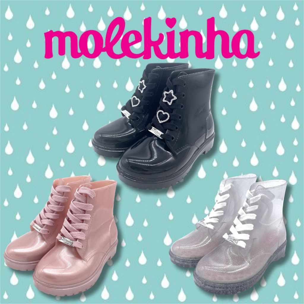 Bota Infantil Coturno Menina Molekinha Tratorada Confortável Original