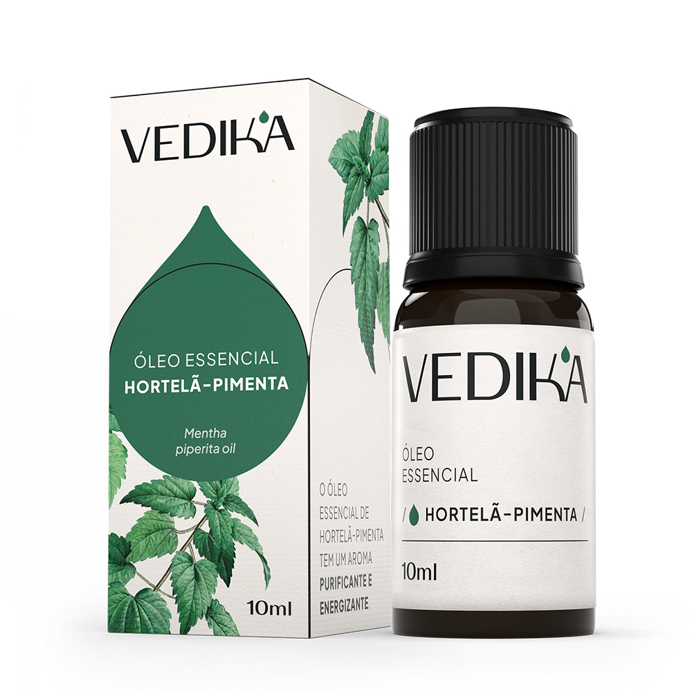 Óleo Essencial Vedika Hortelã-Pimenta - Menta Piperita 10ml - 100% Puro e Natural em Oferta na Shopee