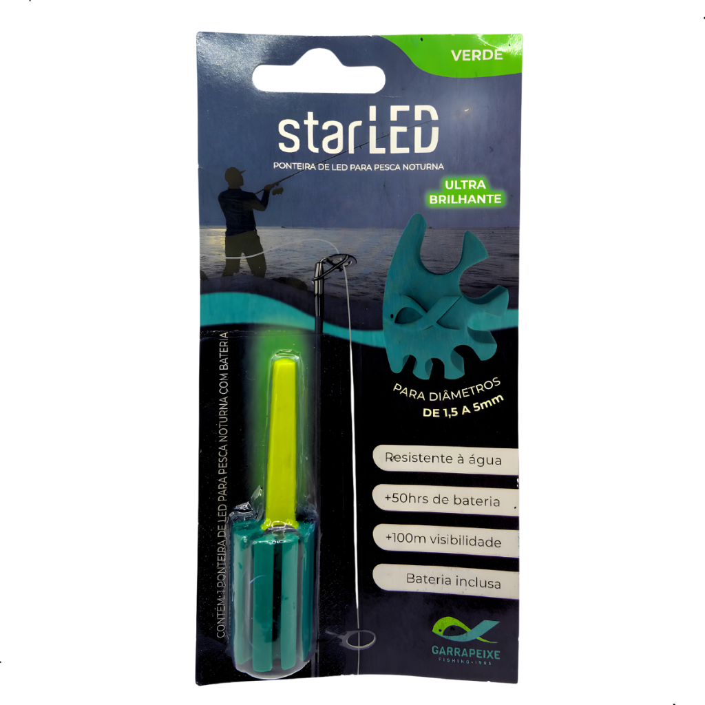 Ponteira De Vara Luminoso Led Pesca Noturna StarLed Com Bateria Garra Peixe em Oferta na Shopee