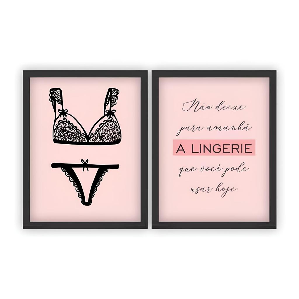 2 Placas Decorativa Lingerie 20x30