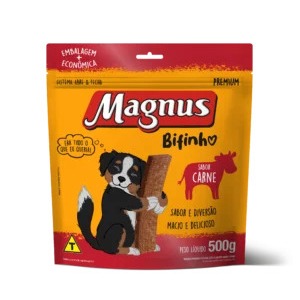 Bifinho Petisco Magnus 500g Sabor Carne - Petisco para Cachorros Pet