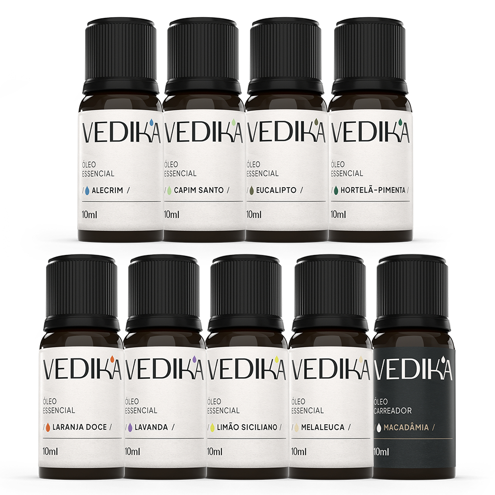 Óleos Essenciais Vedika - Aromaterapia Pura e Natural - 100% Veganos - Home & Living