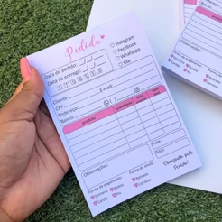 Bloco de Pedidos Talão 10x15cm Organização de Pedido Empresa