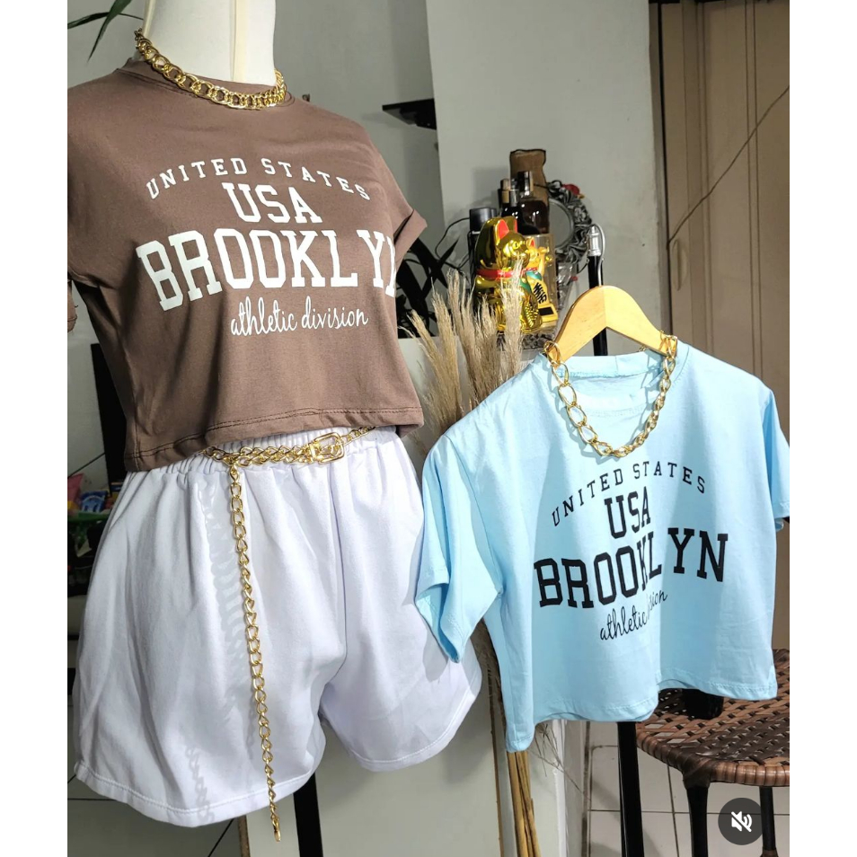 Blusa cropped BROOKLYN USA moda feminina plus size  Viscolycra