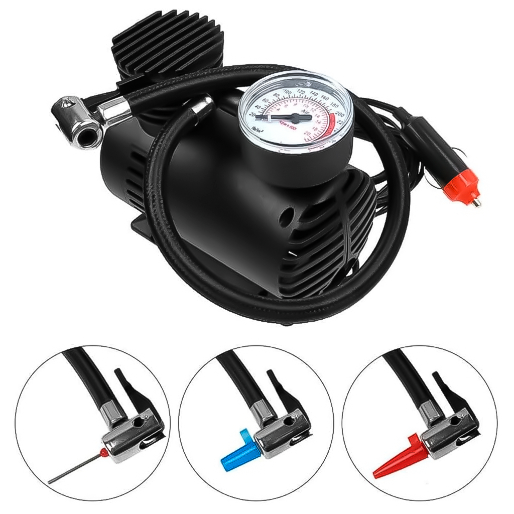 Mini Compressor De Ar 12v 250PSI Para Encher Pneus Moto Carro Infláveis Em Geral - Home & Living