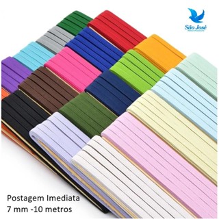 Elástico Chato São José Colombe N°12 7mm Colorido c/10M em Oferta na Shopee