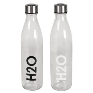Kit Garrafas De Vidro 2 Peças 1 Litro Para Água Com Tampa