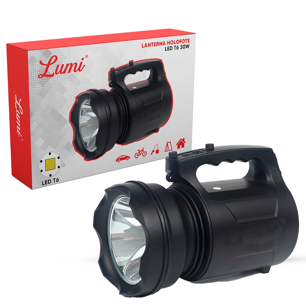 Holofote Super Potente Lanterna Led Recarregável 30w Pesca Rfe:8868 Lumi