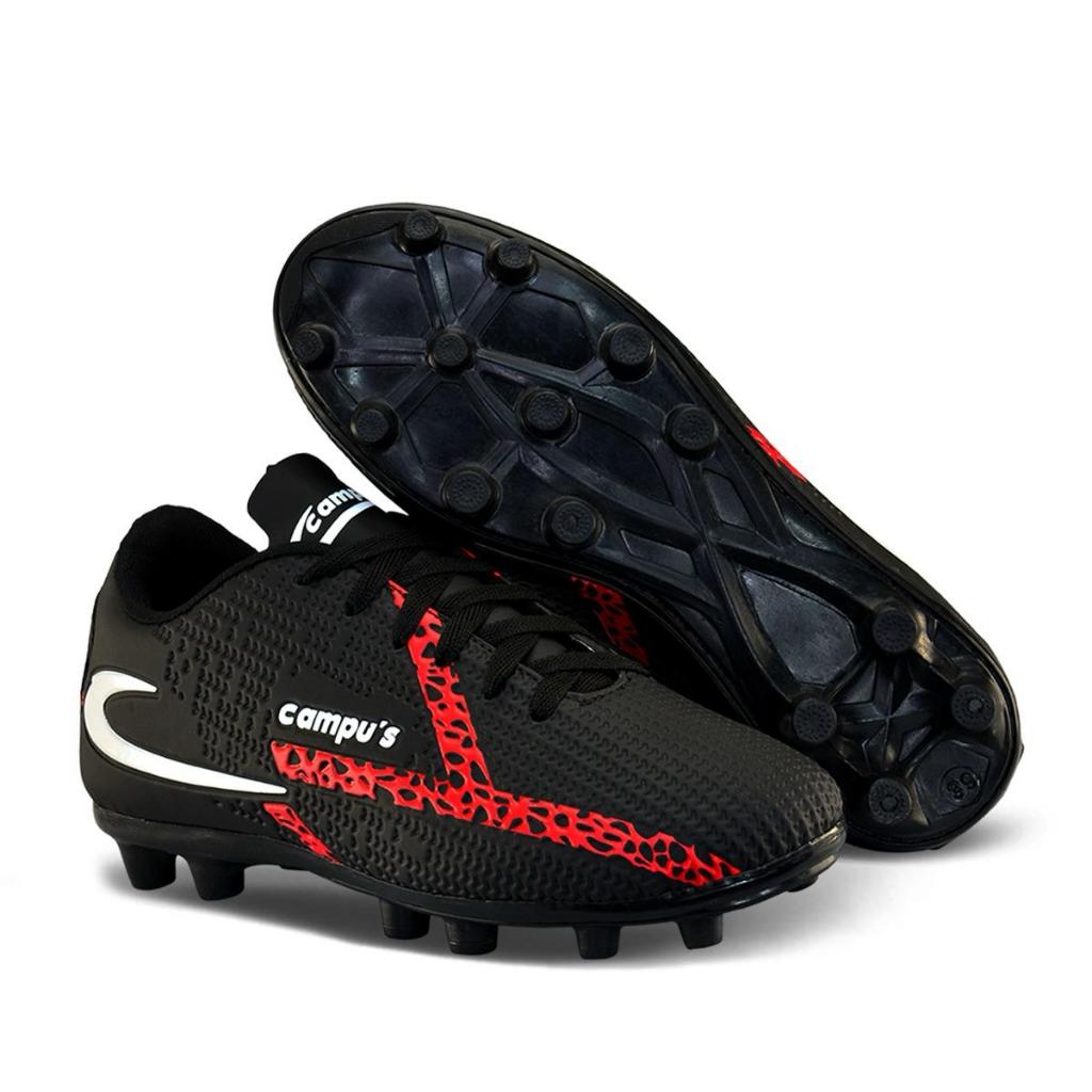 Chuteira De Campo Preta Masculina Com Trava Resistente para Jogos no Gramado