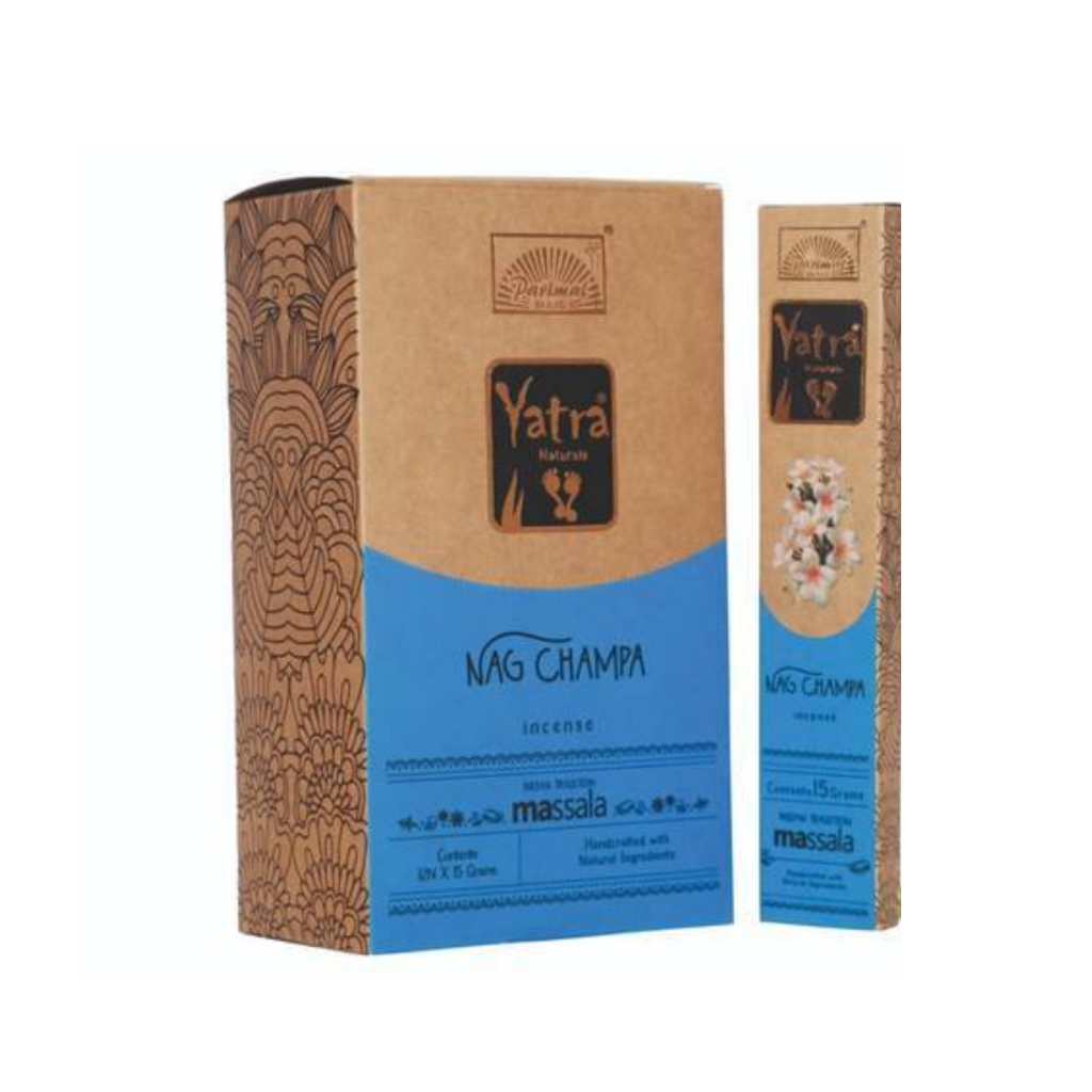 Incenso Massala Nag Champa Natural Yatra 12 Varetas - Empoderamento e Elevação Espiritual