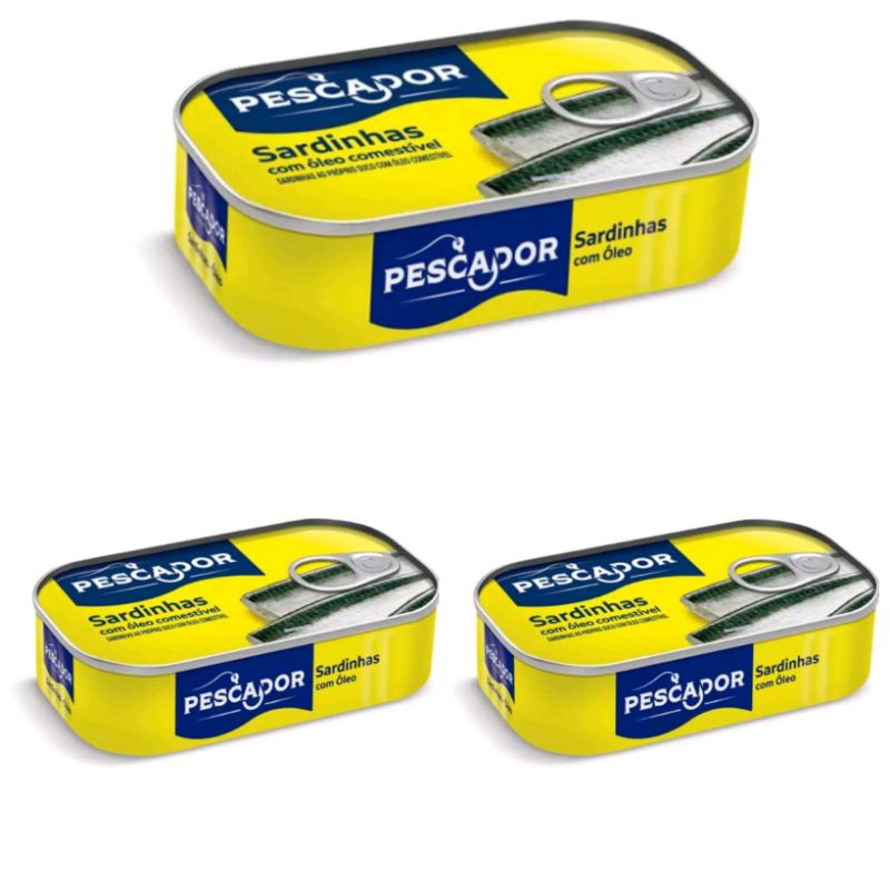 Sardinhas em Lata Pescador para Mochila de Emergência kit c/ 3 latas. em Oferta na Shopee