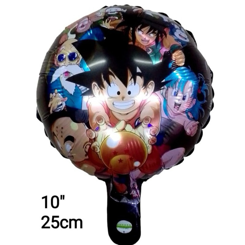 kit C/5 Balões Metalizado Dragon Ball Z Goku 25Cm Centro De Mesa