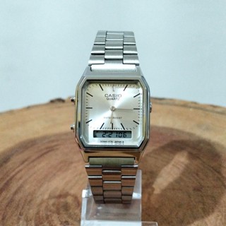 Relógio Estilo Cassio Vintage Unissex AQ-230 Prata - Relógio Estilo Casio Retrô.