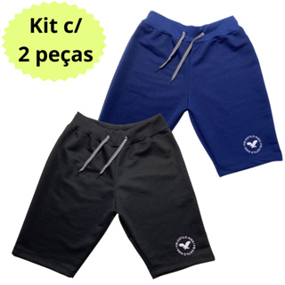 Kit 2 Bermudas Shorts Infantil Moletom Moletinho Menino em Oferta na Shopee