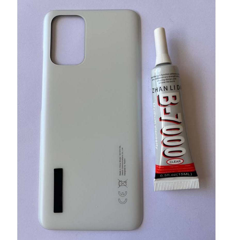 Tampa Traseira + Cola Aleatório T7000 Ou B7000 15ml  Para Redmi Note 10 4g E Note 10s Branco