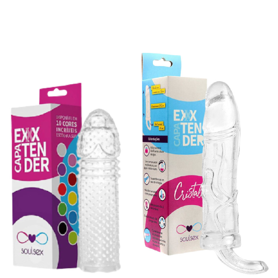 Kit 2 Capas Penianas de silicone 16cm com anel p/ escroto em Oferta na Shopee