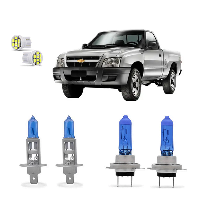 Kit 4 Lampada Super Branca Farol S10 2001 a 2011 8500k
