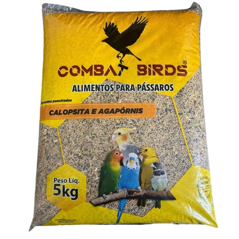 Ração para Calopsitas 3/5/10KG Mistura Limpa Combat Birds Entrega Xpress rápida! em Oferta na Shopee