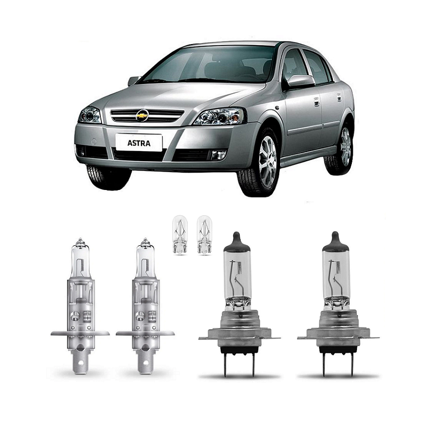 Kit 4 Lampada Farol Astra 2003 2004 2005 2006 2007 2008 2009 2010 2011 2012 H1 H7