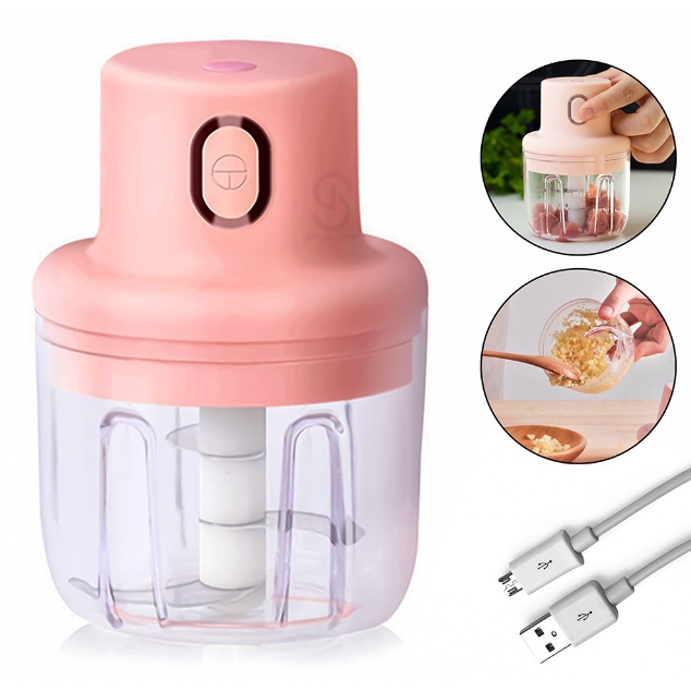 Mini Processador Triturador Sem Fio Elétrico 250ML De Alimentos Para Legumes Alho Gengibre ANJGG