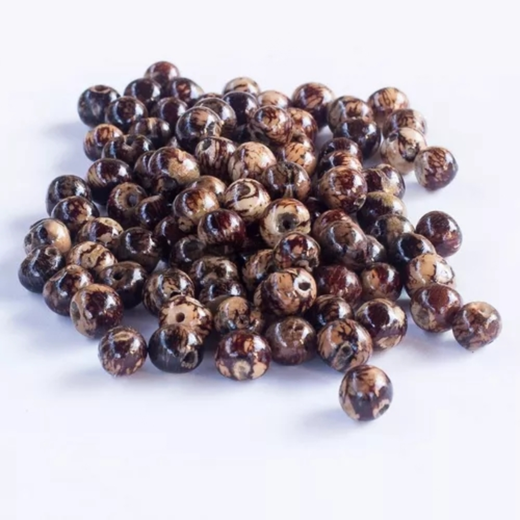Açai Semente C/ Furo - Semente Natural Artesanato - Natural Rajado - 1000 Peças