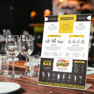 Display Expositor Acrílico A4 Em L Mesa Balcão Vertical em Oferta na Shopee