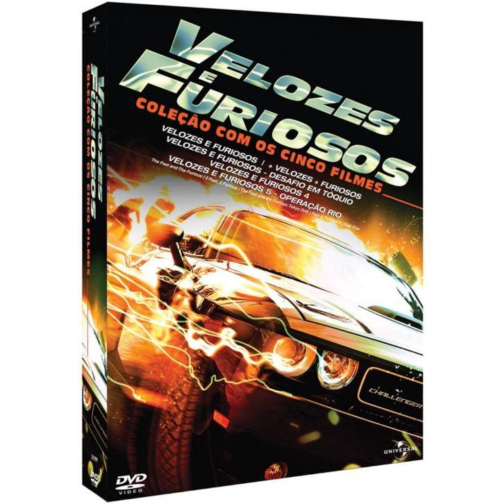 Box C/ 5 Dvds Velozes E Furiosos 1 2 3 4 E 5 Usado