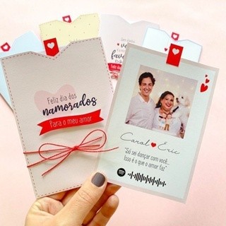 Envelope Cartão Foto + Música (com código Spotify)
