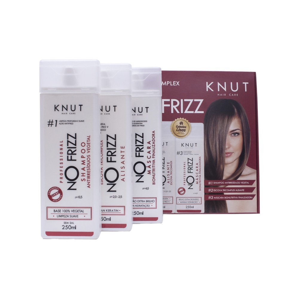 KIT KNUT NoFrizz Escova Tricomplex Alisante No Frizz - Escova Progressiva