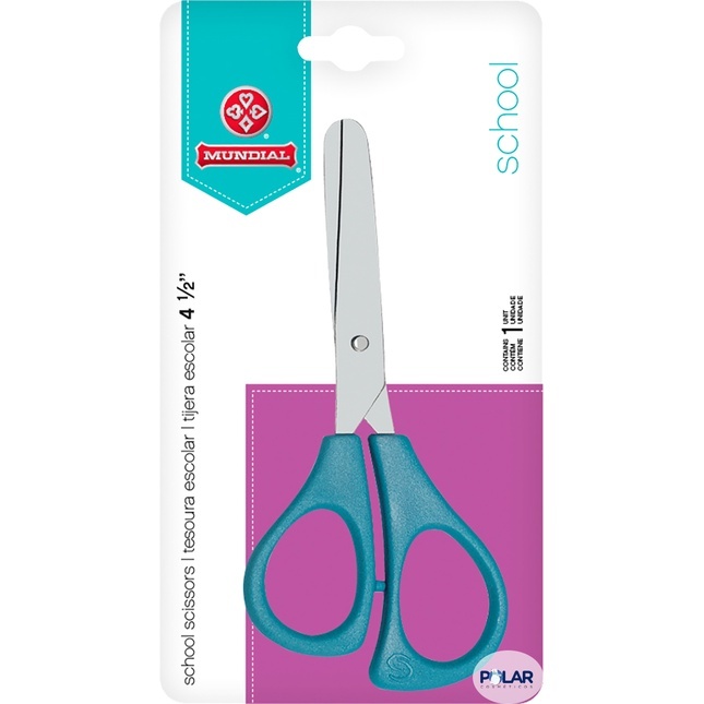 Tesoura Mundial Escolar 11,5 cm Ponta Arredondada - Material Escolar