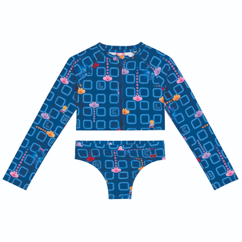 Conjunto Manga Longa Com Proteção UV Menina Lilica