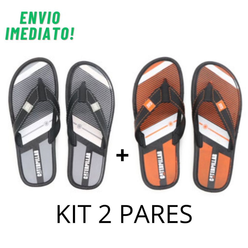 chinelo caterpillar confort dedo duravel macio resistente kit dois pares