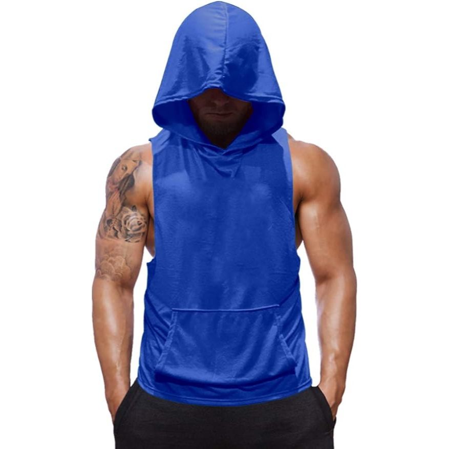 Camisetas Regatas Masculina Longline com Capuz Treino Musculação Academia Malha Viscolycra Premium Com elastano