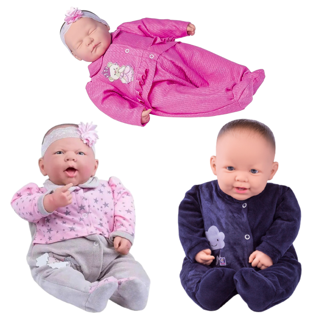 MEP Boneca NINOS REBORN ou Boneco REBORN Baby NINOS 50 Cm Certidão de Nascimento Brinquedos Cotiplás